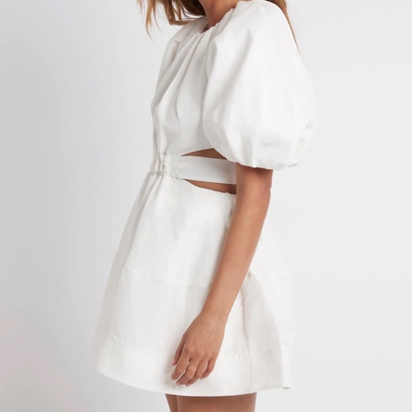 AJE Psychedelia Cut Out Mini Dress White - Picture 5 of 7